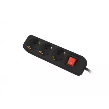 Przedłużacz zasilający Lanberg PS1-03F-0150-BK 1,5 m 3 gniazda AC wewnętrzny czarny