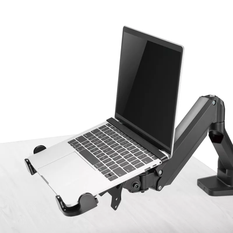 Notebook desk holder MACLEAN MC-836 — regulowana wysokość, ergonomiczny design, czarny, do poziomego ustawienia laptopa (58,5×236×320 mm)