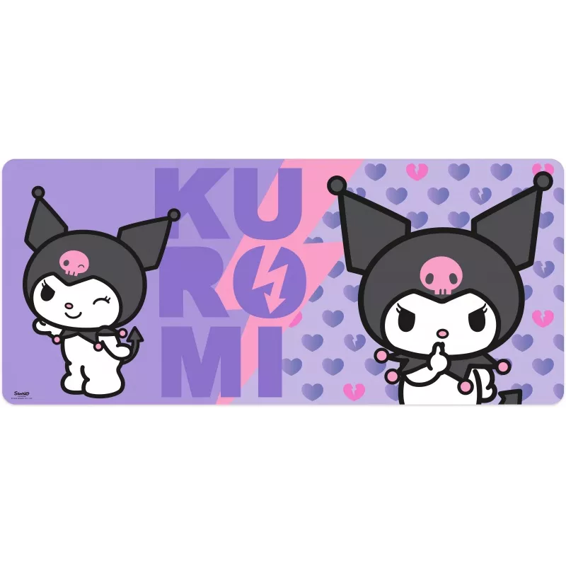 Podkładka pod mysz Kids Euroswan 80x30 cm Hello Kitty Kuromi, duża mata prostokątna do gier/biurka