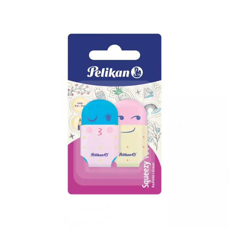 Gumka Pelikan 606219 plastikowa wielokolorowa 2 szt.