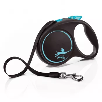 Automatyczna smycz Flexi Flexi Czarny Design M — taśma o długości 5 m, maks. obciążenie 25 kg, ergonomiczny uchwyt