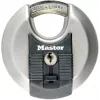 Kłódka Discus MASTER LOCK 70 mm Excell stal nierdzewna, osłonięta pałąk, zamykana na różne klucze