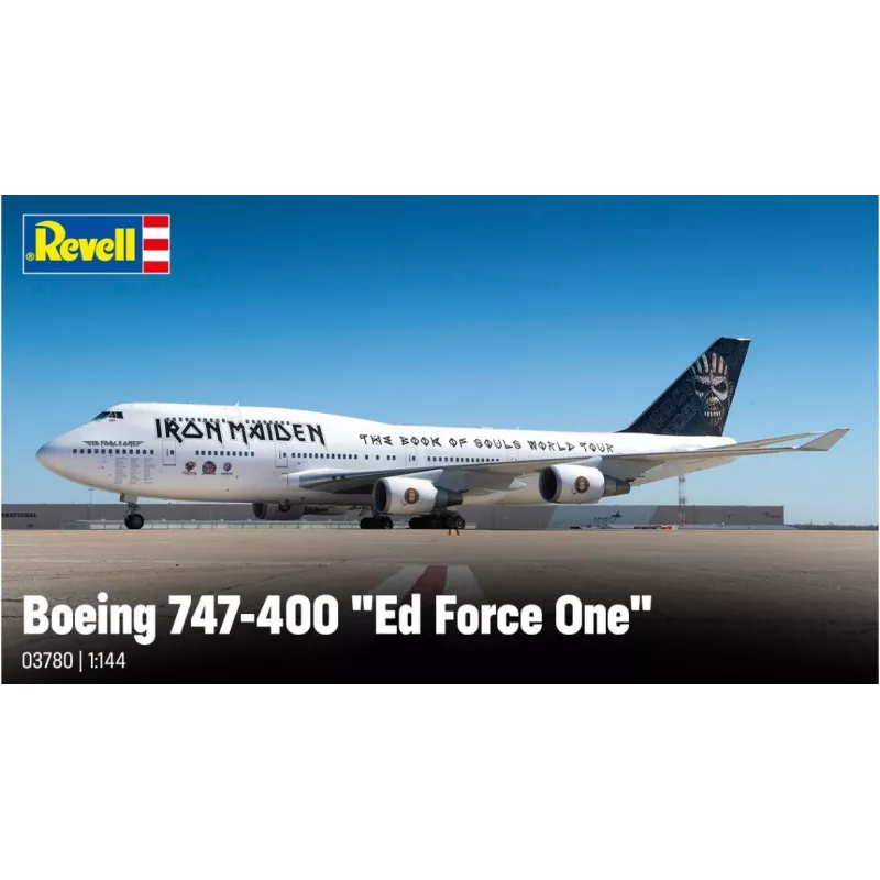 Revell 03780 Boeing 747-400 Iron Maiden Ed Force One 1:144 Skala Niewykończony/Niemalowany Plastikowy Model do Sklejania