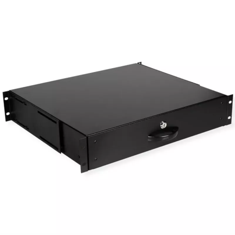 19-calowa zamykana szuflada montowana w szafie rack 2U ROLINE, tworzywo ABS, 2 HE