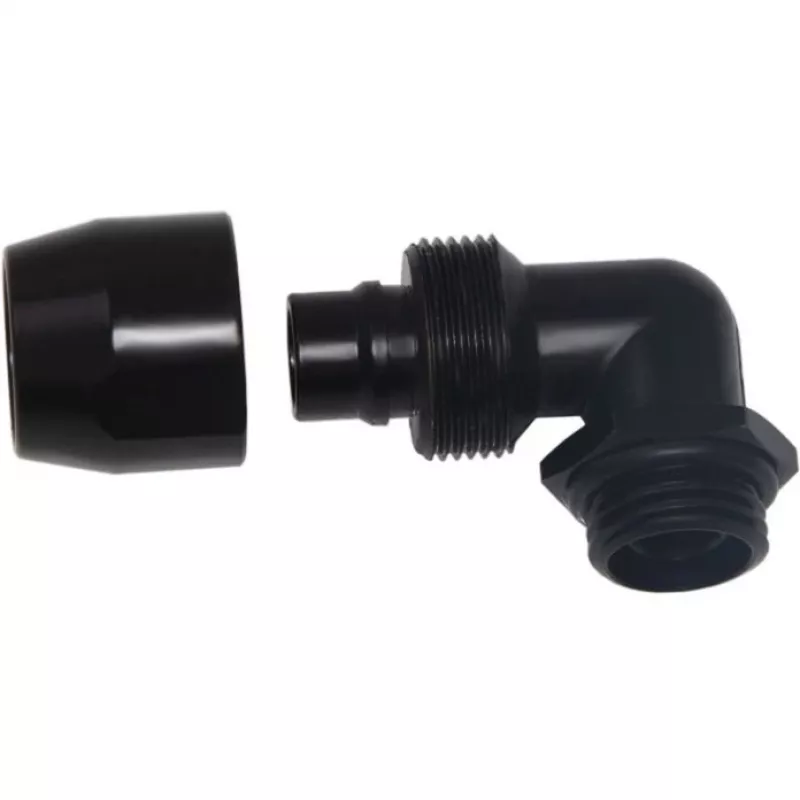 Alphacool HF Screw-In Fitting TPV Metal - 90° Rotatable 12,7/7,6mm - Czarny (17455)