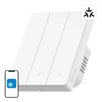 Inteligentny przełącznik ścienny WiFi Sonoff M5-3C-80W 3-kanałowy do ramki