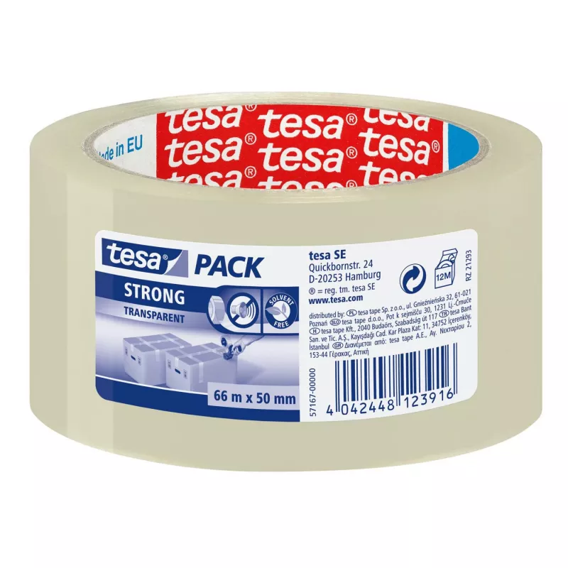 Taśma TESA Clear Strong 66 m Polipropylen