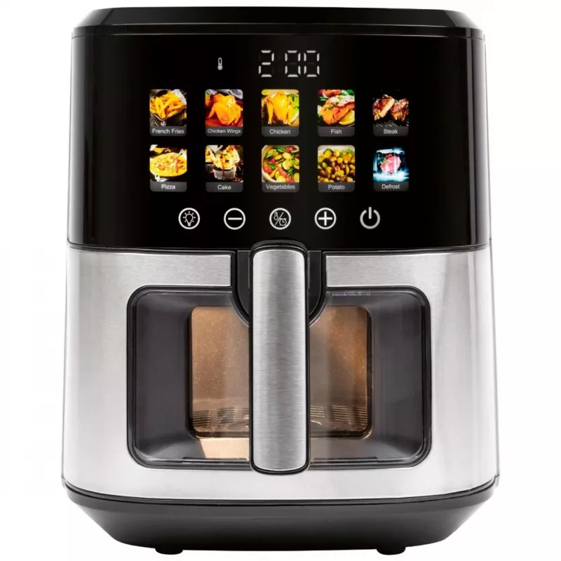 Frytkownica beztłuszczowa ProfiCook PC-FR 1286 H — 6,5 l, 1700 W, front ze stali nierdzewnej, czarna