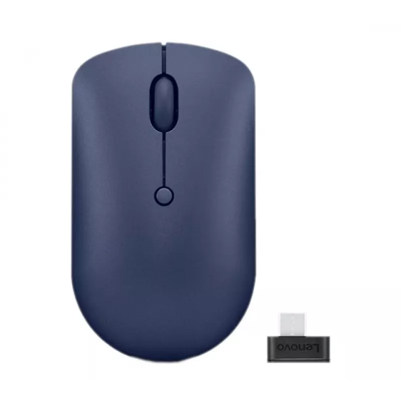 Bezprzewodowa mysz optyczna Lenovo 540 RF, oburęczna, 2400 DPI, odbiornik USB‑C 2,4 GHz, niebieska