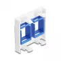 Akcesorium ramki zatrzaskowej DELOCK 81557 — plastikowa ramka modułu keystone, 45×45×17,5 mm, niebieska/biała