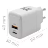 Ładowarka GaN QOLTEC 51823 20W zasilacz USB, wyjście 5V/20V