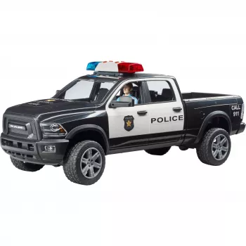 Zabawkowy radiowóz terenowy BRUDER RAM 2500 Police 02505 – model w skali, pojazd do zabawy