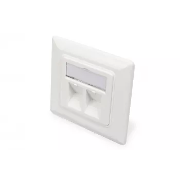 Digitus | Płyta czołowa do modułów Keystone, typ niemiecki, płyta środkowa 50x50 mm, ramka 80x80 mm | DN-93801-1
