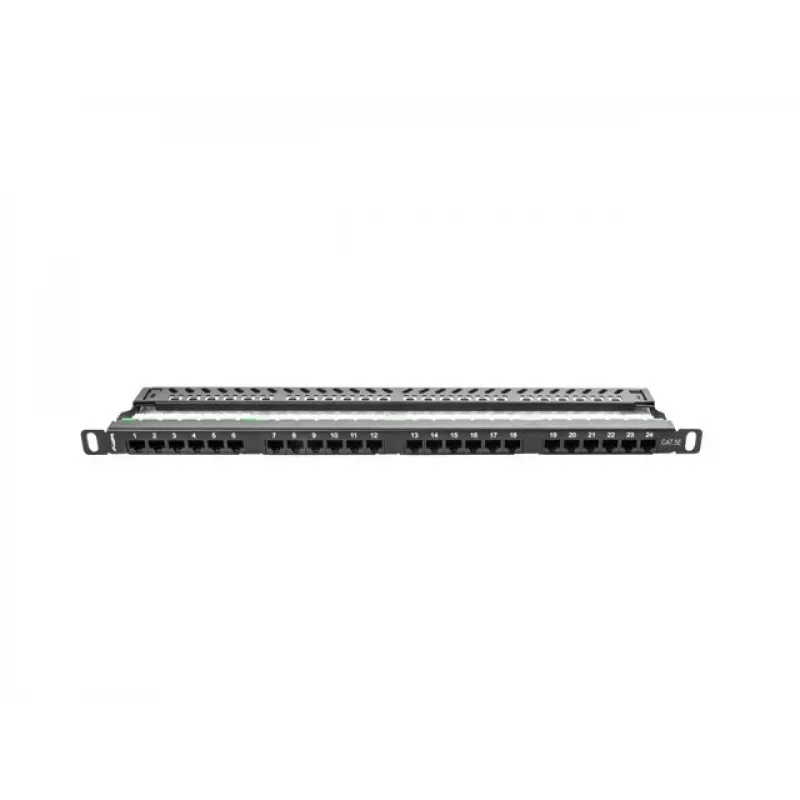 Lanberg PPU5-0024-B - RJ-45 - Kat.5, Kat.5e - Czarny - Metal - Montaż w szafie RACK - 0.5U