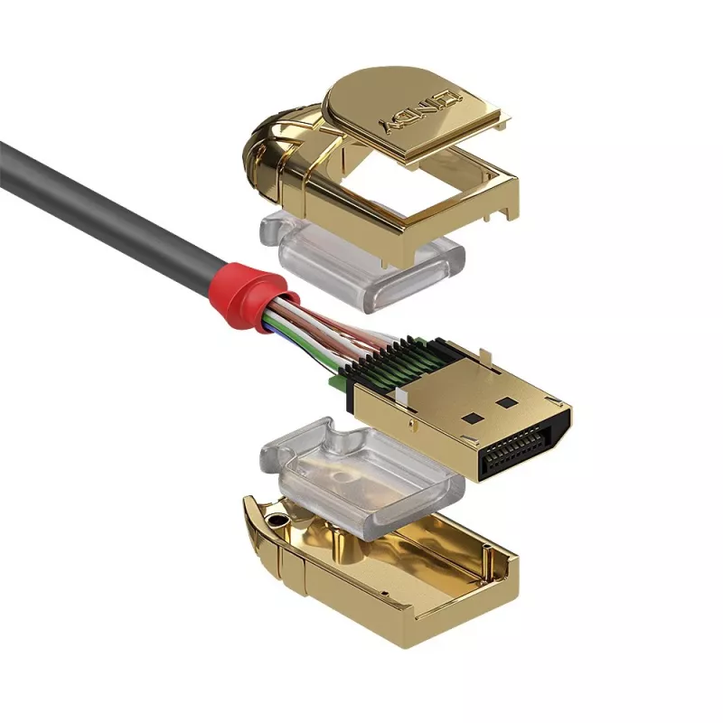 Lindy 20m DisplayPort 1.2 kabel, Gold Line, 20 m, DisplayPort, DisplayPort, Męski, Męski, 4096 x 2160 pikseli