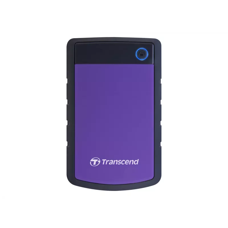 StoreJet 25H2 2.5 inch portable HDD 2TBUSB 3.0 Shockproof with Dark grey silicon cover and purple cover one touch Auto-Backup button