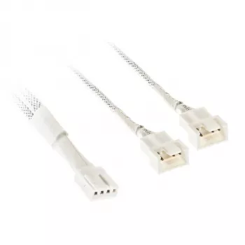 Kabel rozdzielacz PWM wentylatora Kolink PGW-AC-KOL-159 35 cm w oplocie biały, 1-do-2 złącza PWM