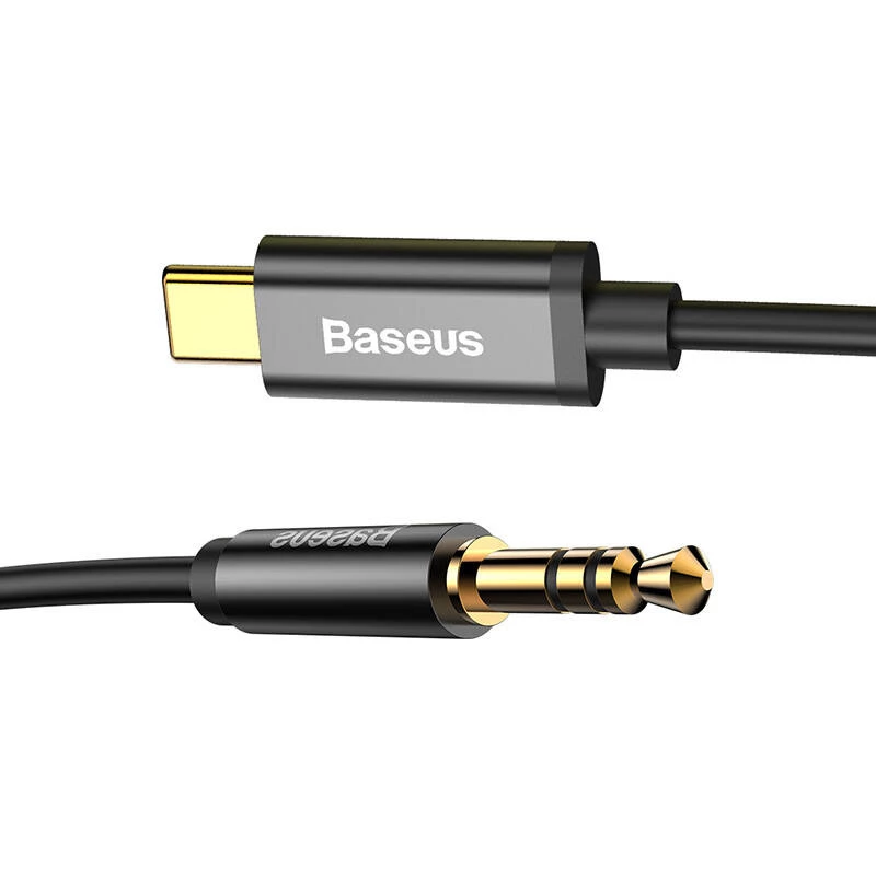 Kabel audio Baseus Yiven USB-C na mini jack 3,5 mm, 1,2 m (czarny)