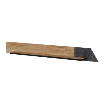 Półka wisząca cama meble OVO 1300×200×150 mm dąb/beton, płyta wiórowa, montowana na ścianie