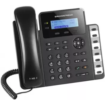 Telefon DECT Grandstream GXP1628 — DECT telefon biurkowy/ścienny, LCD 132x48 px, głośnik, 500 kontaktów, zestaw słuchawkowy RJ‑9
