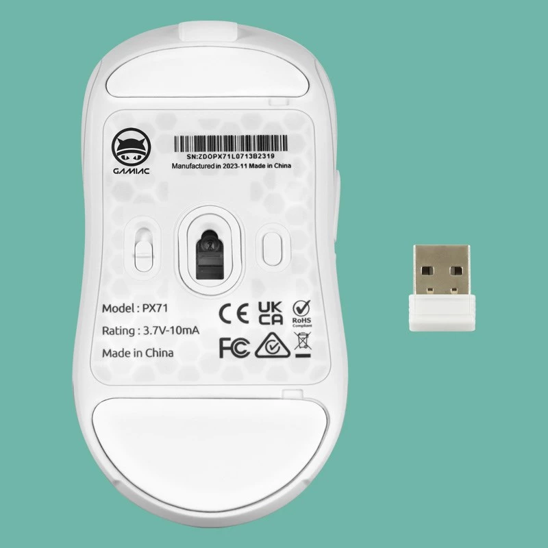 GAMIAC PX71 mysz gamingowa symetryczna RF bezprzewodowa + USB Type-A optyczna 16000 DPI