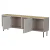 Komoda Cama Meble FELLINI 2000×400×700 mm, wykończenie kaszmir, blat z dębu olejowanego