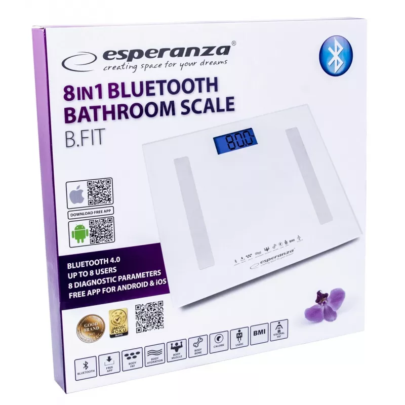 Waga osobista Esperanza EBS016W Square White Elektroniczna waga osobista