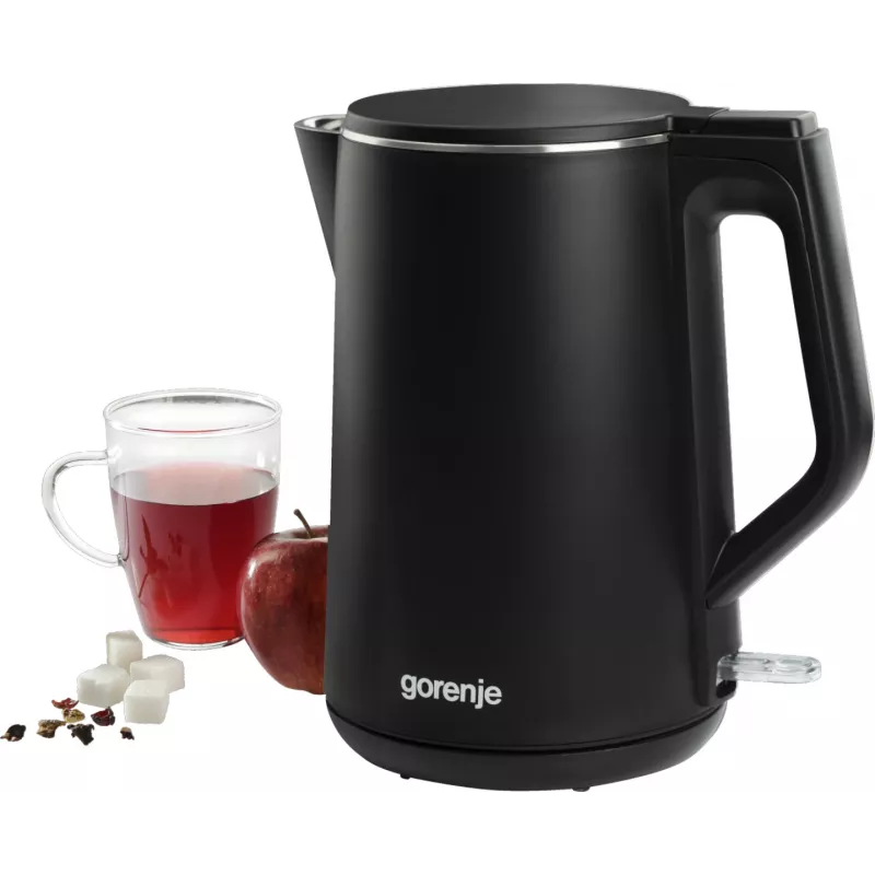 Czajnik elektryczny Gorenje K15DWBK — 1,5 L, 2200 W, czarny, sterowanie przyciskowe, podstawa 360°