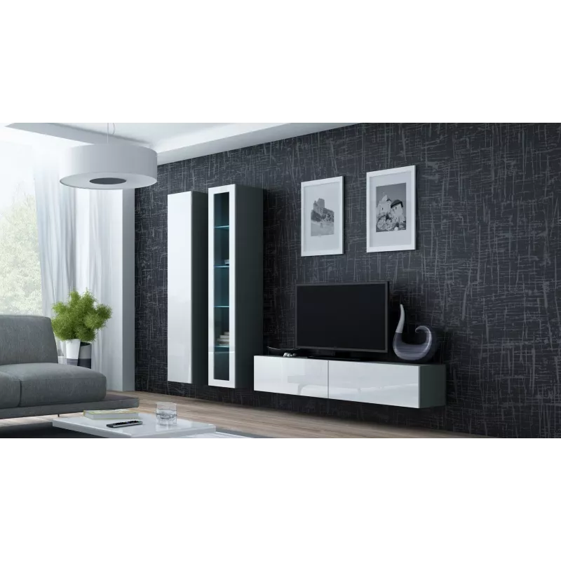 Cama stojak TV VIGO 140 30/140/40 dąb sonoma/biały połysk