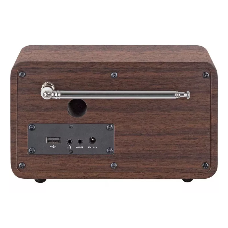 Przenośne radio DAB+ Imperial DABMAN i170 — tuner FM/DAB+, 10 W RMS, wyświetlacz 2,4 cala, 3,5 mm, USB-A, czarne/drewniane