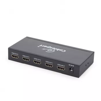 Rozdzielacz wideo HDMI GEMBIRD DSP-4PH4-02 — 4× wyjścia HDMI, HDMI 1.4, 225 MHz, obudowa stalowa, 146×73×24 mm