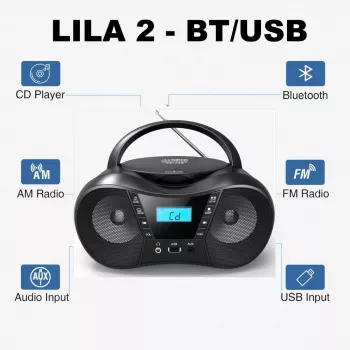 Odtwarzacz radiowy CD LILA2 USB/BT srebrny