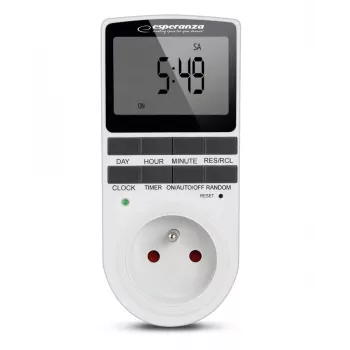 Cyfrowy timer odliczający ESPERANZA ELA101 — 99-minutowy timer, wyświetlacz LCD, 230 V AC, 16 A