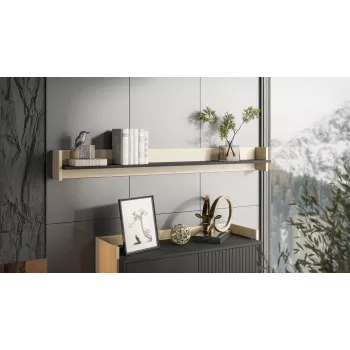 Cama Shelf PORTO 150x18x16.5 dąb/czarny