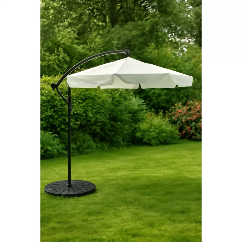 Black Forest parasol ogrodowy z panelami bocznymi, duży 3m beżowy wolnostojący