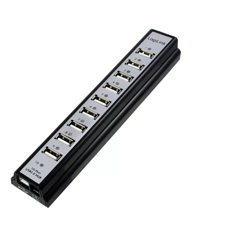 LogiLink UA0096 koncentrator interfejsów 480 Mbit/s Czarny