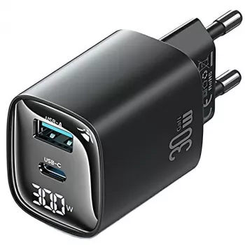 Ładowarka usams CC229 30W GaN USB-C i USB LED kompaktowa ładowarka podróżna