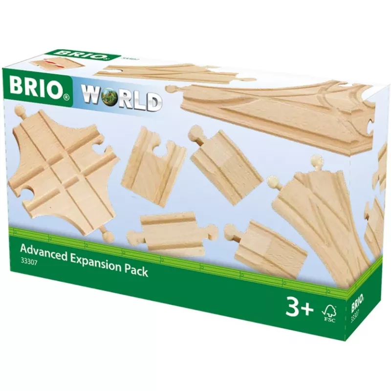 BRIO 33307 zestaw torów kolejowych – 11 drewnianych elementów do rozbudowy