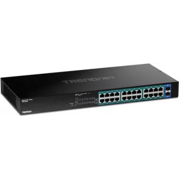 TRENDnet TPE TG262 - Switch - 24 x 10/100/1000 (PoE+) + 2 x SFP - do montażu w szafie rack - PoE+ (380 W)