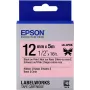Kaseta z etykietami Epson Wstążka satynowa LK-4PBK Czarny/Różowy 12mm (5m)