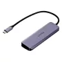 Hub USB Unitek P5+ — 5 portów (4 × USB 3.2 Gen 2 Type-A), host USB 3.2 Gen 1, 5 Gbit/s, 10 W PD, aluminium, szary