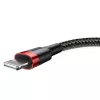 Kabel USB-A do Lightning Baseus Cafule 2.4A QC 3.0, 1 m — czarno-czerwony