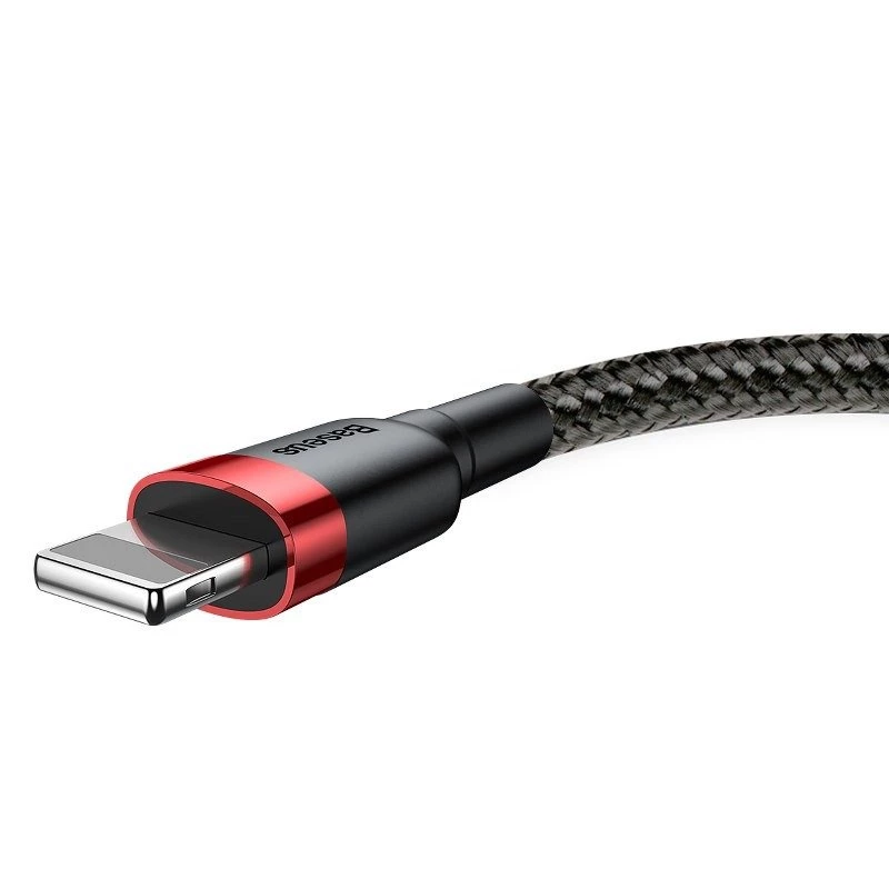 Kabel USB-A do Lightning Baseus Cafule 2.4A QC 3.0, 1 m — czarno-czerwony