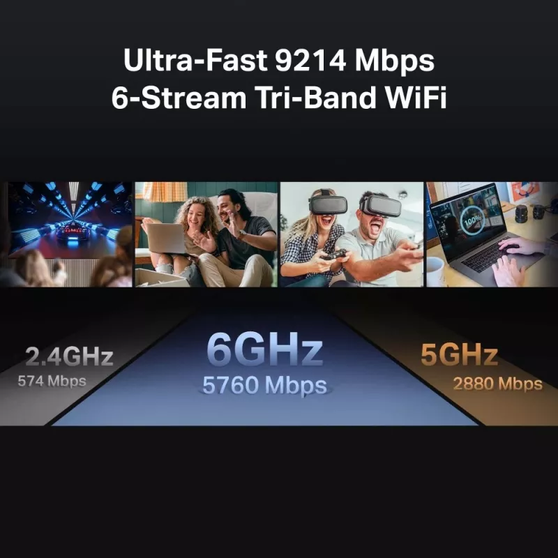TP-Link Archer BE9300 trójzakresowy router Wi-Fi 7, Wi-Fi 7 (802.11be), trójzakresowy (2.4 GHz / 5 GHz / 6 GHz), Ethernet LAN, Czarny, router stacjonarny