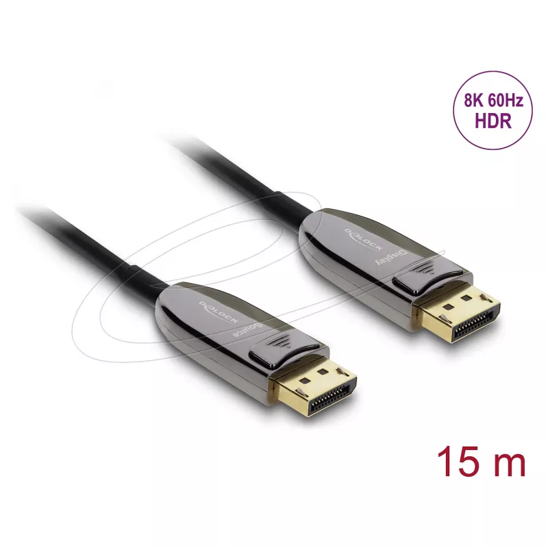 DELOCK Aktywny kabel optyczny DisplayPort 2.1 8K 60 Hz 40 Gb/s 15 m