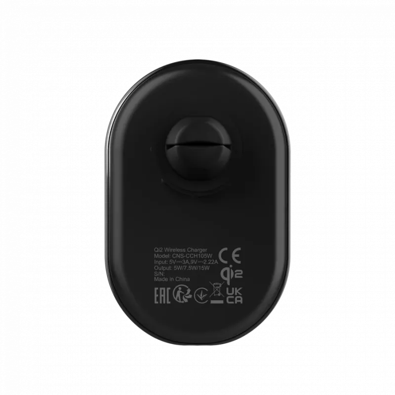 Bezprzewodowa ładowarka samochodowa CANYON OnGrip 105 15W Qi2 Wireless Czarny