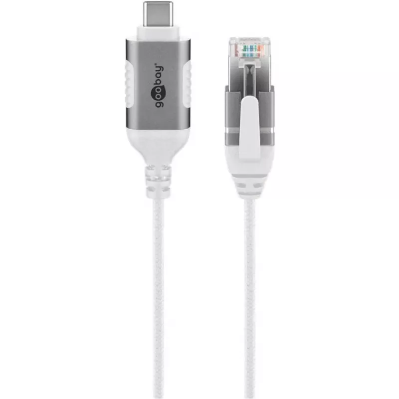 Goobay Kabel Ethernet USB-C 3.1 na RJ45 cienki 2 m - łączy router, modem lub (74387)