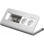 Kindermann CablePort desk² 80 4-krotny - obudowa gniazda - do montażu powierzchniowego - zasilanie X 2 - aluminium anodowane (7430000252)