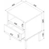 Bedside table set 2 pcs. cama meble TRESSE 44×40×53 cm, cashmere matt, 1 drawer, 16 mm frame