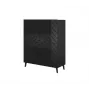 Shelving unit ABETO 100.5 x 40 x 121.5 cm czarny/połysk czarny